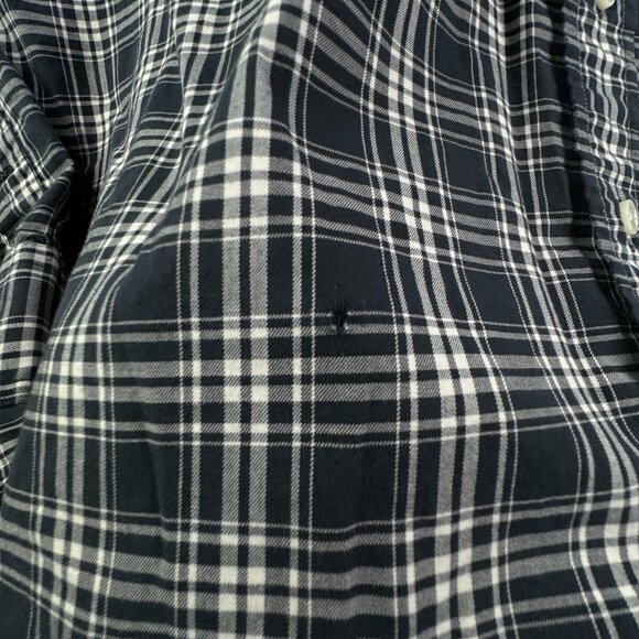 Polo Ralph Lauren Long Sleeve Button Up Shirt Plaid Blue Large Classic Pockets - Picture 15 of 16